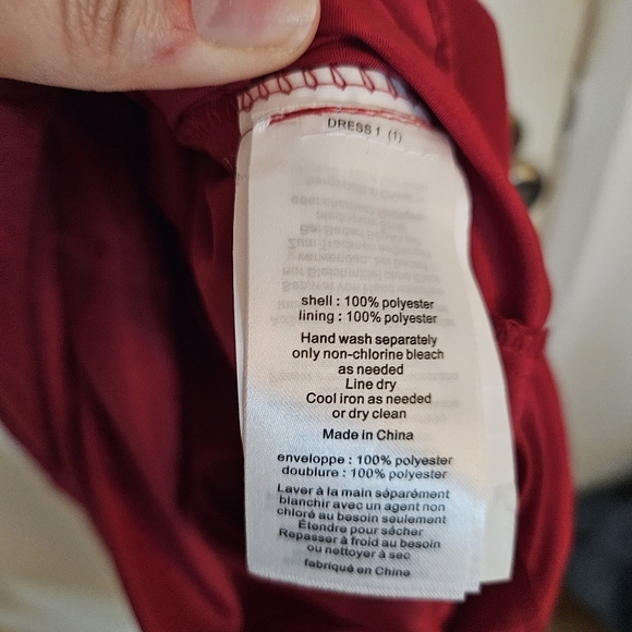 Davids Bridal Long Strapless Chiffon Dress w/Pleated Bodice Apple Red size 8 NWT - Picture 5 of 11